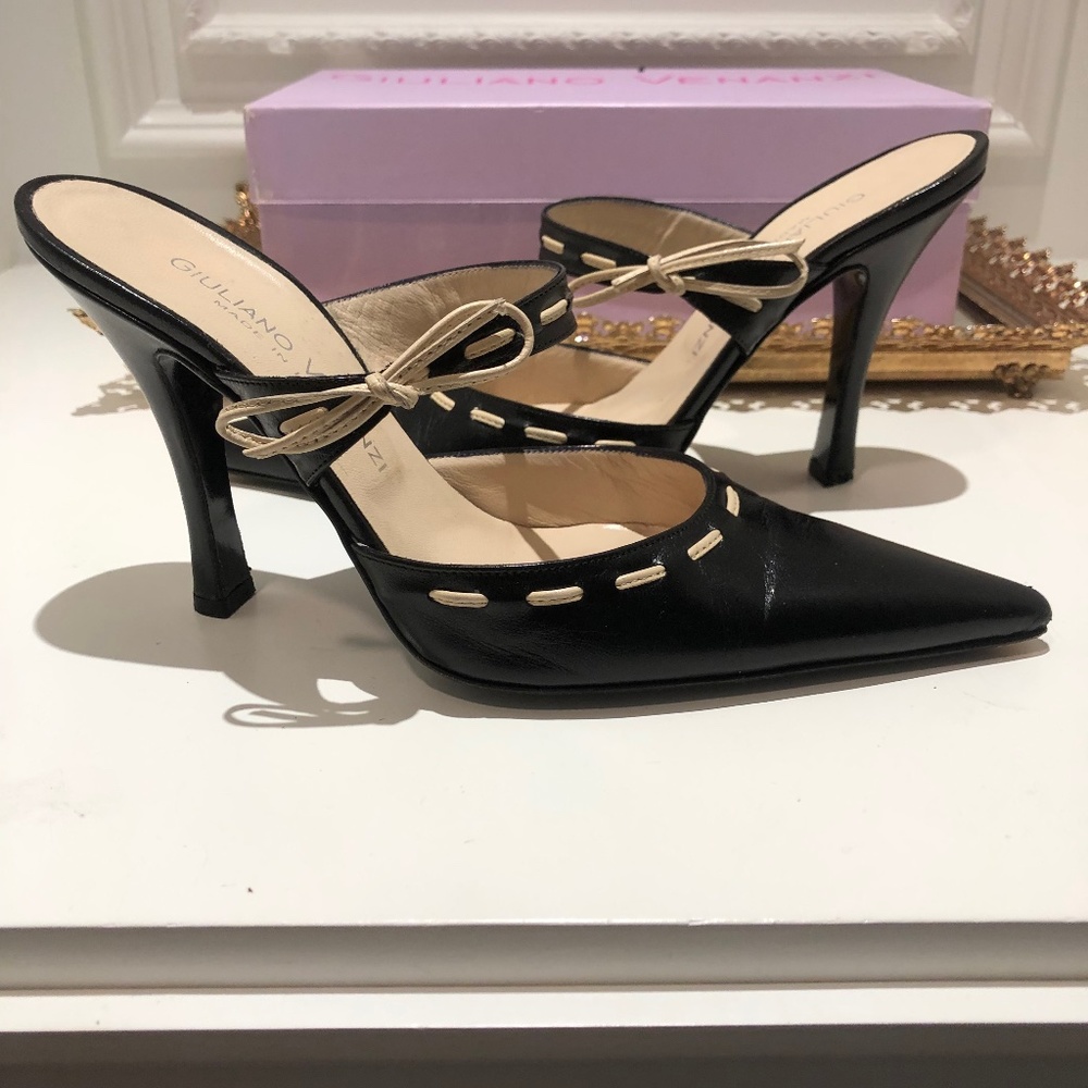 Guiliano Venanzi Made in Italy Leather Mule/Heels Size 8